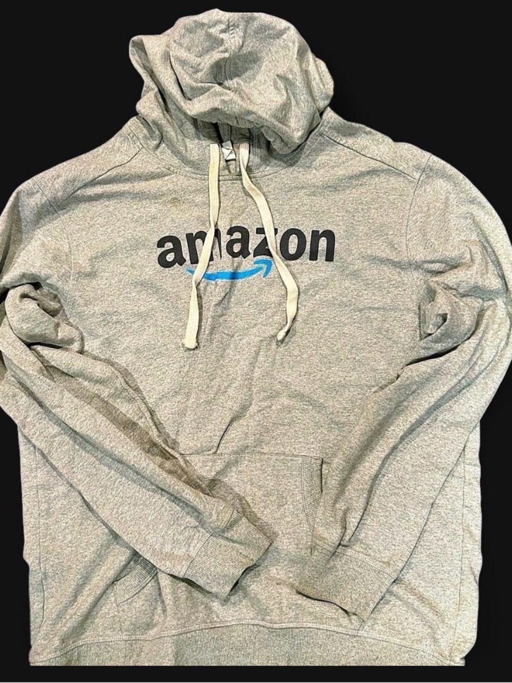 Amazon Gray Hoodie with Blue Logo